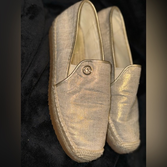 MICHAEL Michael Kors Gold Espadrilles with Shimmer Finish - Picture 1 of 16